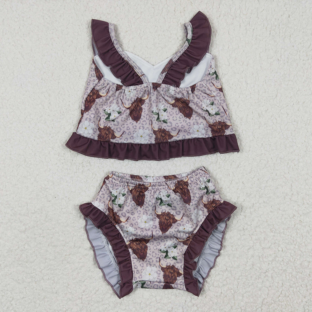 S0103 Alpine Cowflower Swimsuit Set Brown