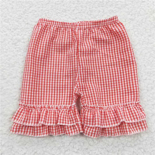 SS0064 Red plaid shorts
