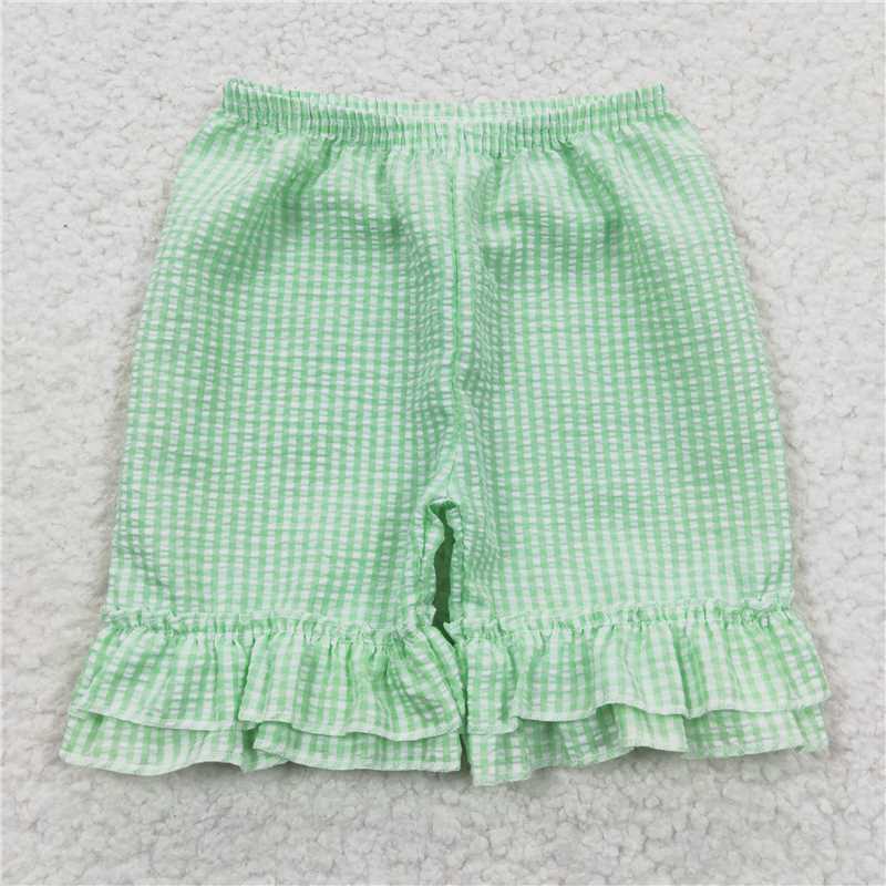 SS0066 Plaid shorts Green