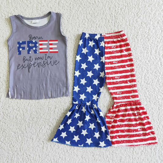 GSPO0050 The 4th of July Girls Free Tassel Bell Outfits