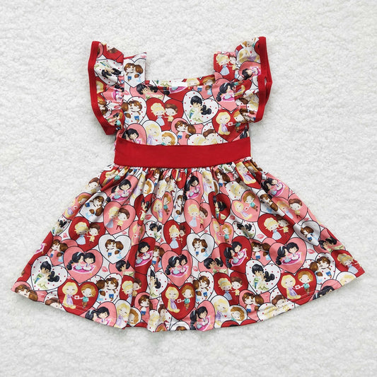 C3-10 Valentine Girls Flutter Sleeve Dress