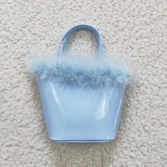 BA0033-M Girls Blue Fashion Furry Leather Bag