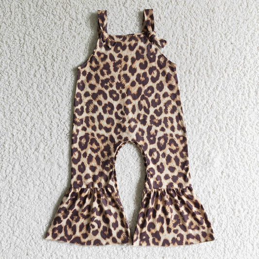 SR0087 Girls Leopard Sling Jumpsuit