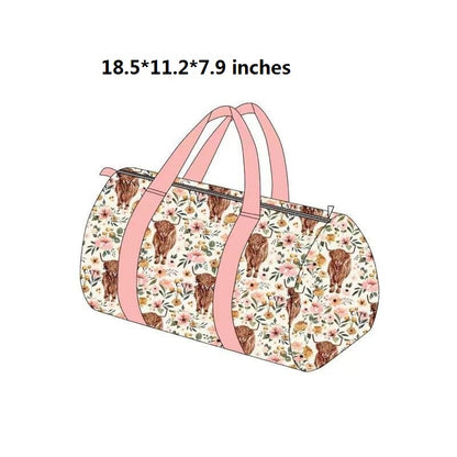 BA0008-M Floral Cow Luggage Travel Bag