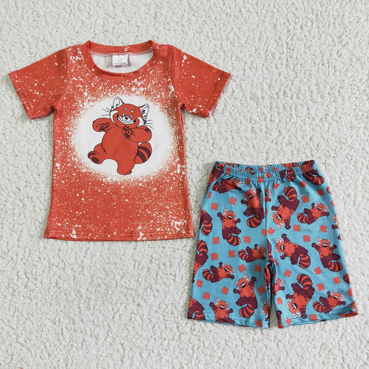 GSSO0078 / BSSO0045 Sibling Red Panda Shorts Outfit