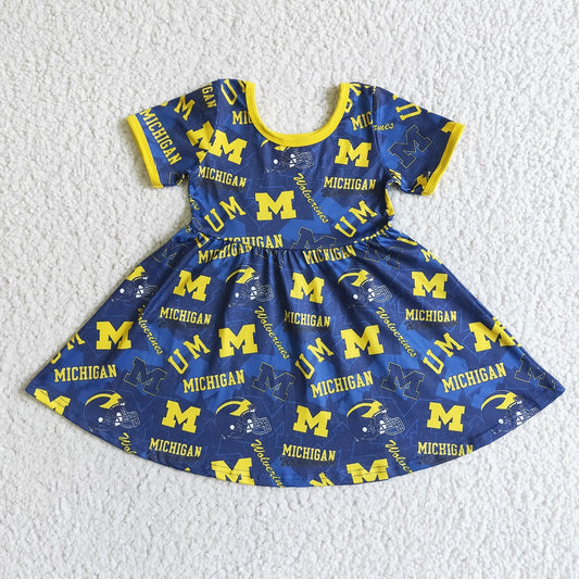 GSD0121 Girls Blue Football Hat Dress