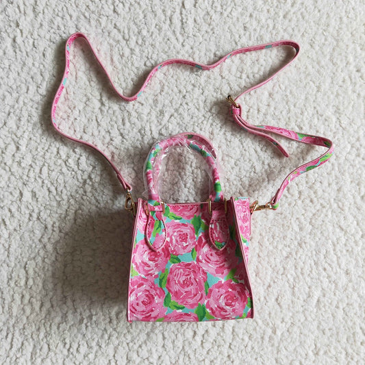 BA0024-M Girls Pink Rose Floral Bag